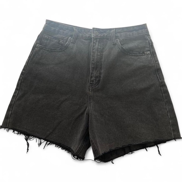 Glassons Black Distressed Denim Shorts Jorts Size 6 - Picture 1 of 5
